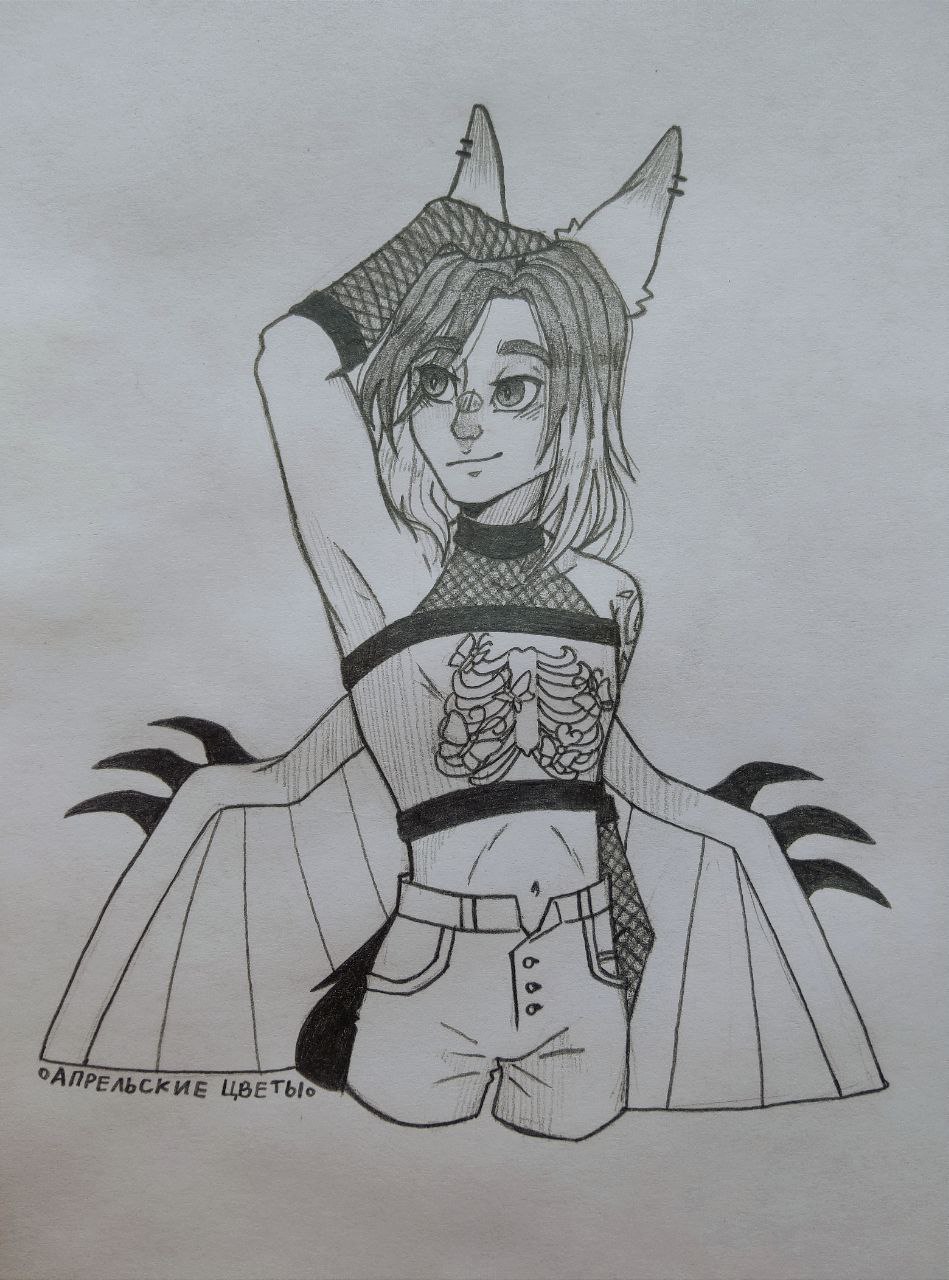 Скетч в традише без цвета 6